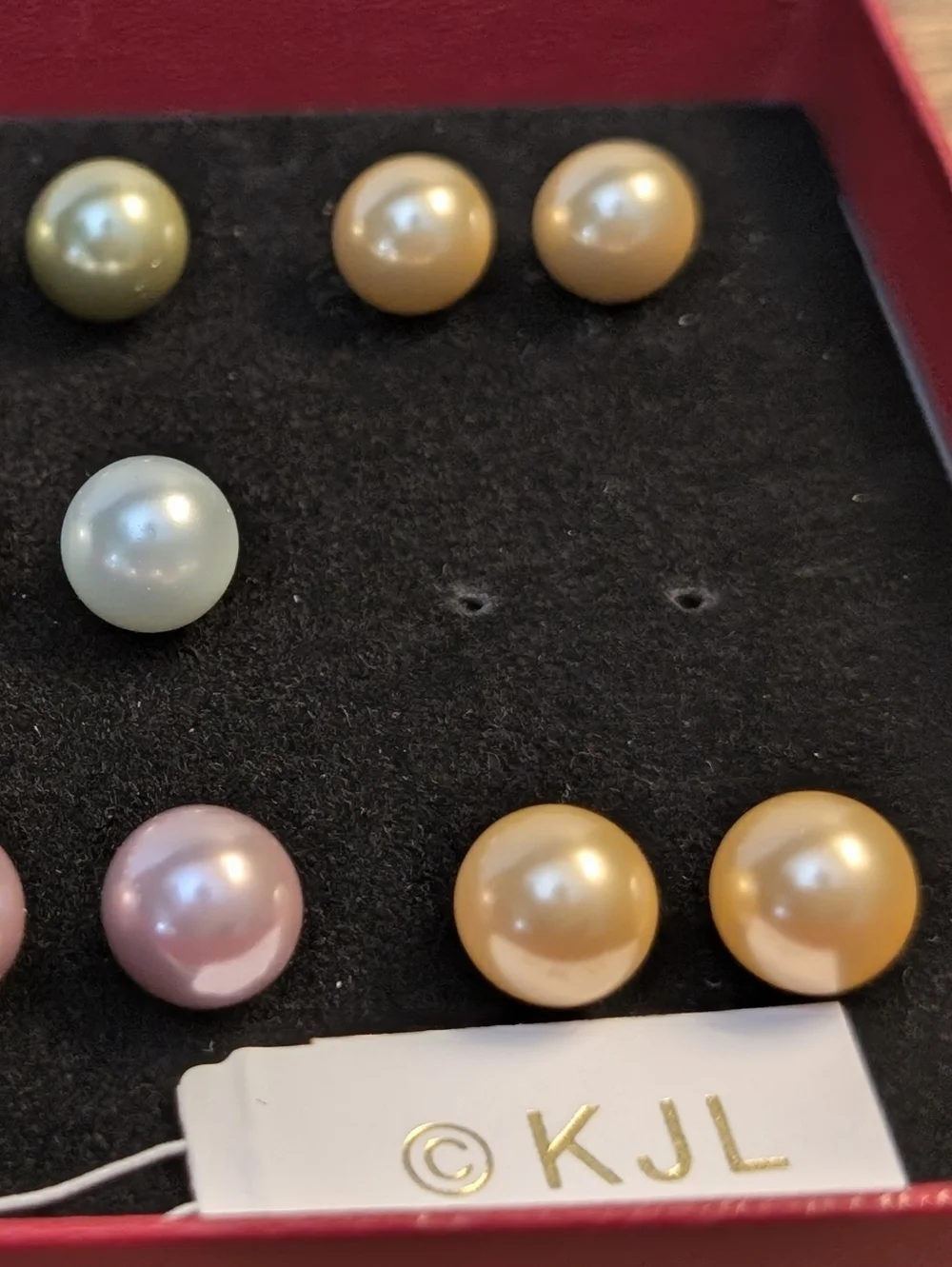KJL Pearl Earring 8 Pair Set - Multicolor Pearlescent - Picture 5 of 11